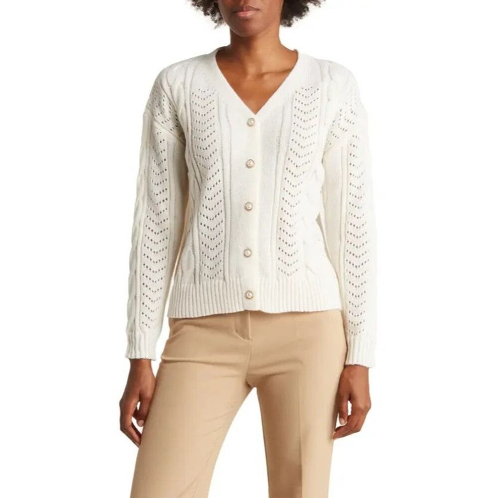 Nanette Lepore Size XL Sweater Cardigan B8